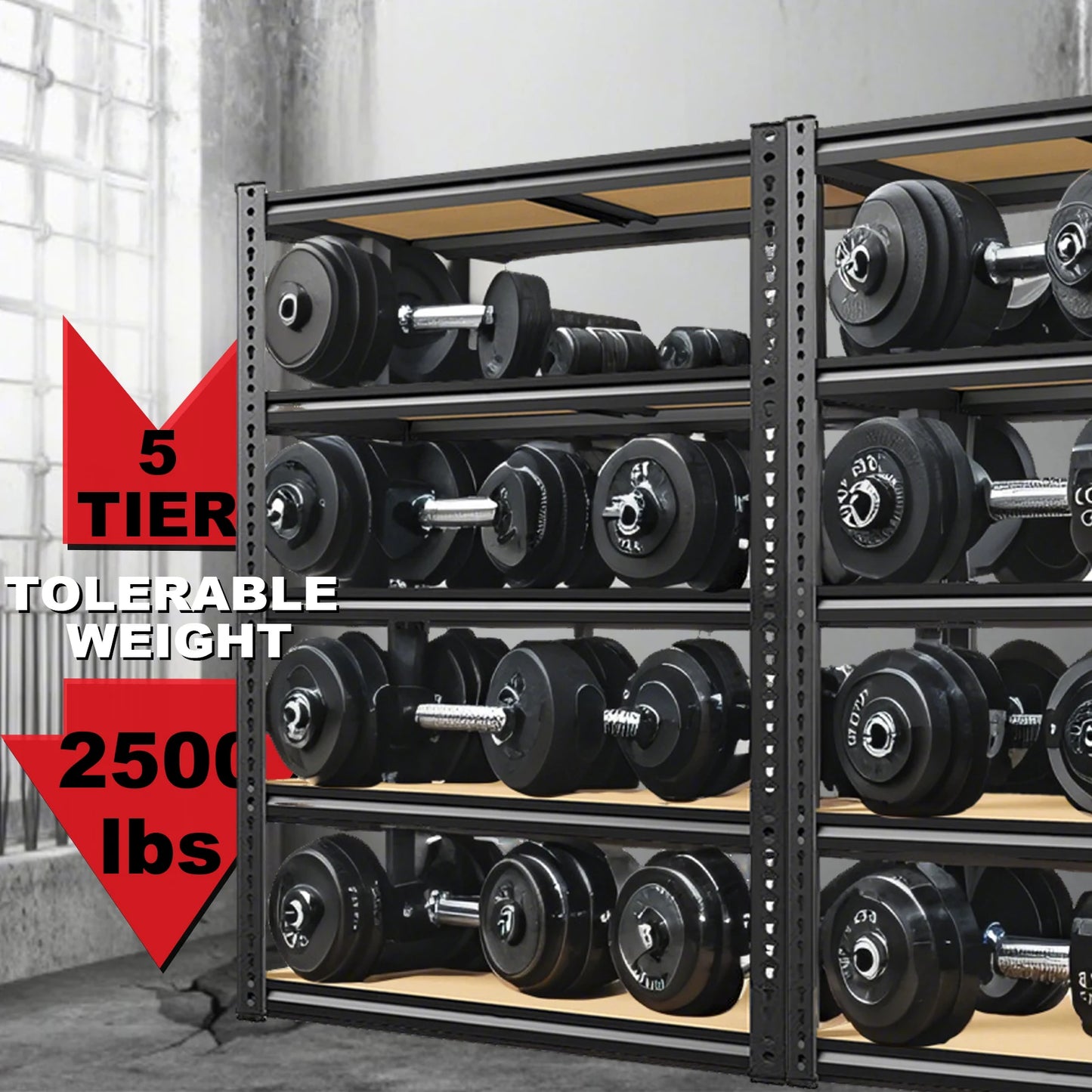 72"/60"H Garage Shelving 2000LBS Capacity