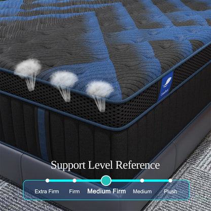 12"Gel Memory Foam Hybrid Pocket Spring Mattress Twin Full Queen King