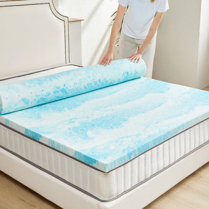 2-3 Inch Thick Gel Cooling Memory Foam Mattress Topper