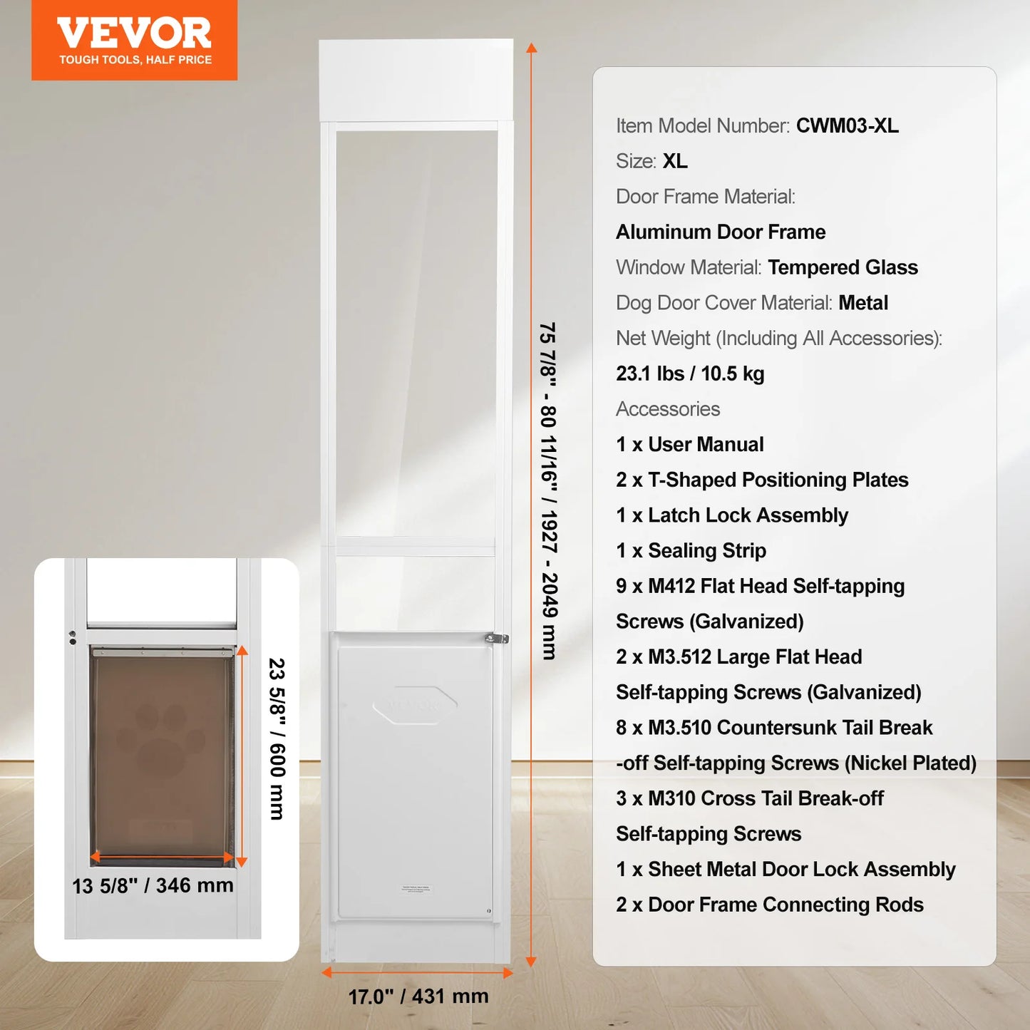 Dog Door Sliding Glass Door Adjustable Height