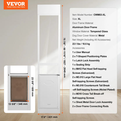 Dog Door Sliding Glass Door Adjustable Height