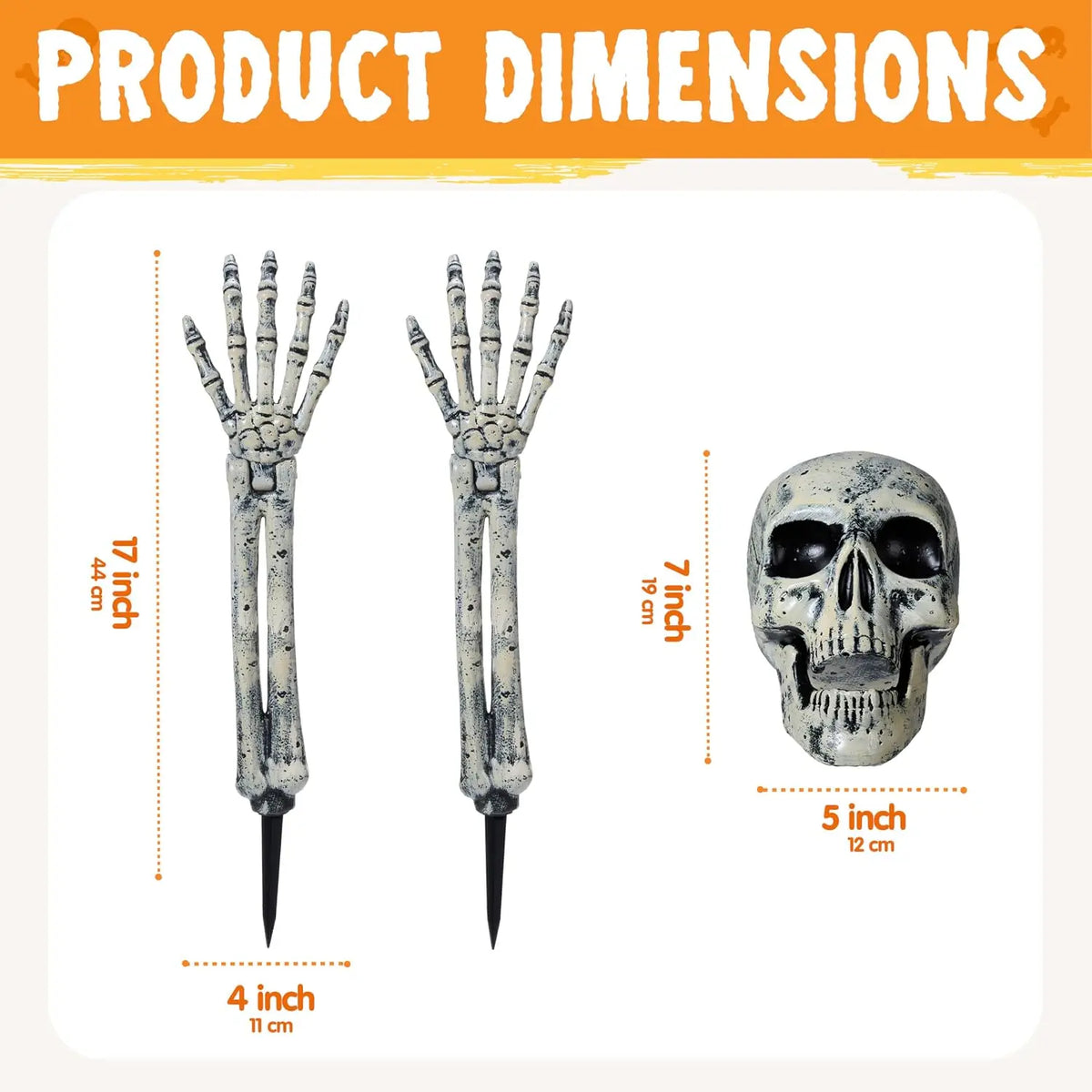 3 Pcs Skeleton Halloween Decorations