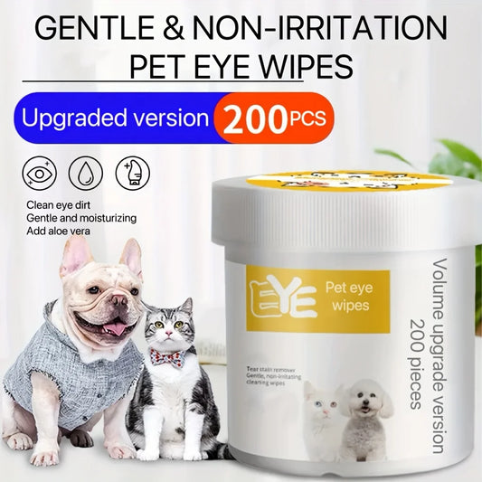 200pcs Eyes Wipes For Dogs & Cats