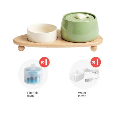 Ceramic Automatic Circulating Filtered Water Dispenser for Cats