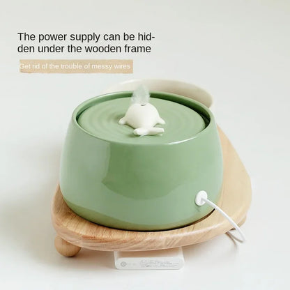 Ceramic Automatic Circulating Filtered Water Dispenser for Cats