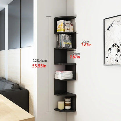 7-Tier Rustic Wall-Mounted Corner Shelfs