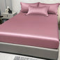1 Simple Modern Satin Solid Color Fitted Sheet Ice Silk Bedspread