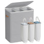 SONGMICS Laundry Basket, 50.2 Gal. Laundry Hamper, 3 Compartments, Easy Assembly, with Lid and Handles, Removable Liners, 25.2 x
