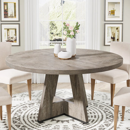 Round Beautiful Wood Dining Table for 4