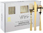 300-Piece Gold Plastic Silverware Set: Heavy Duty Disposable Cutlery