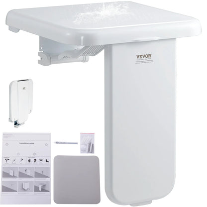 Folding ABS Shower Seat 15.7'' x 16.7'' 440 lbs Load Capacity