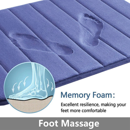 Super Absorbent Bath Mat Memory Foam Carpet Non-slip