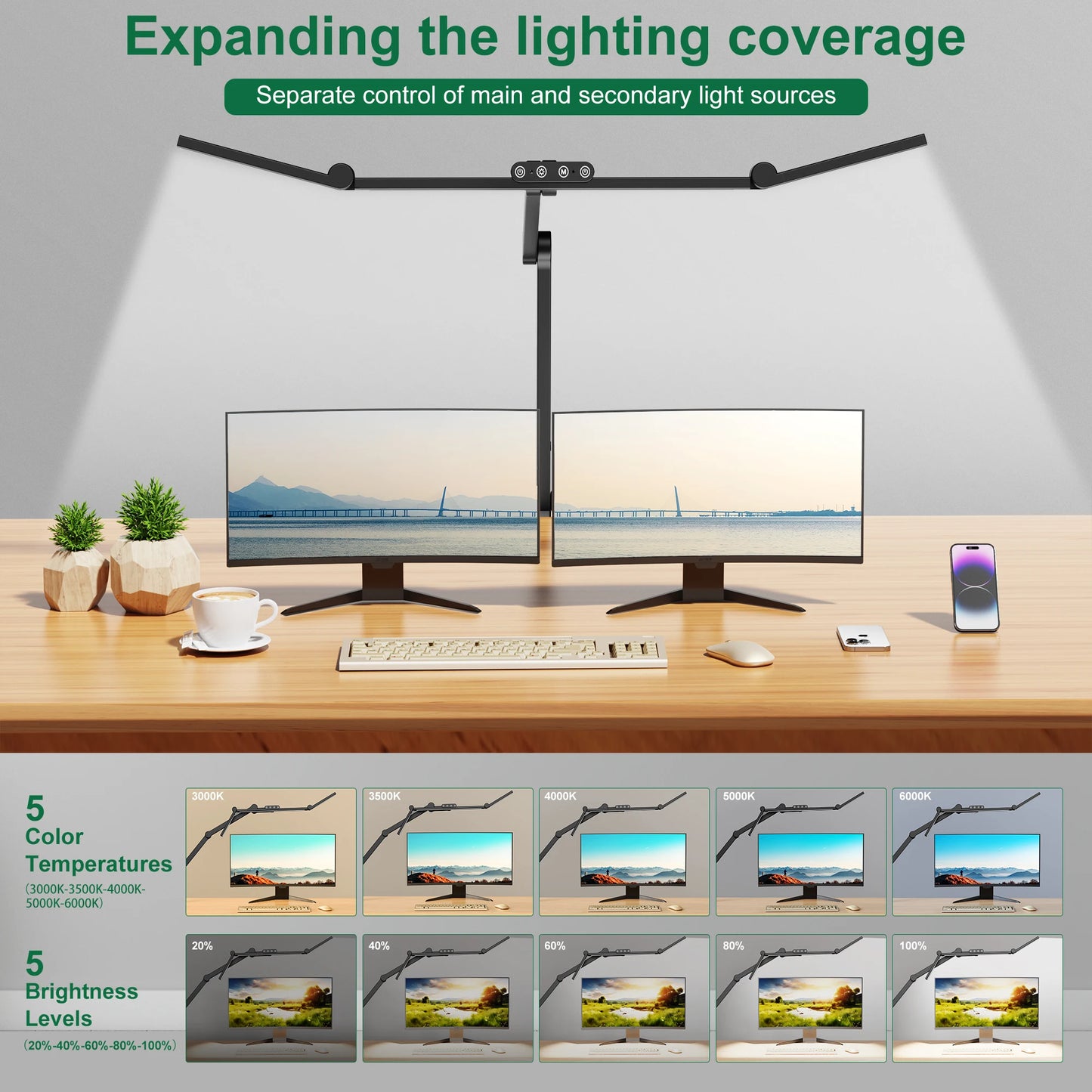 Three-head Desk Lamp With Memory Function