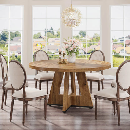 Round Beautiful Wood Dining Table for 4