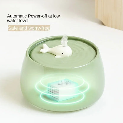 Ceramic Automatic Circulating Filtered Water Dispenser for Cats