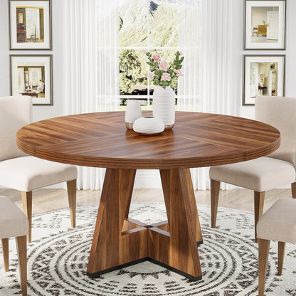 Round Beautiful Wood Dining Table for 4