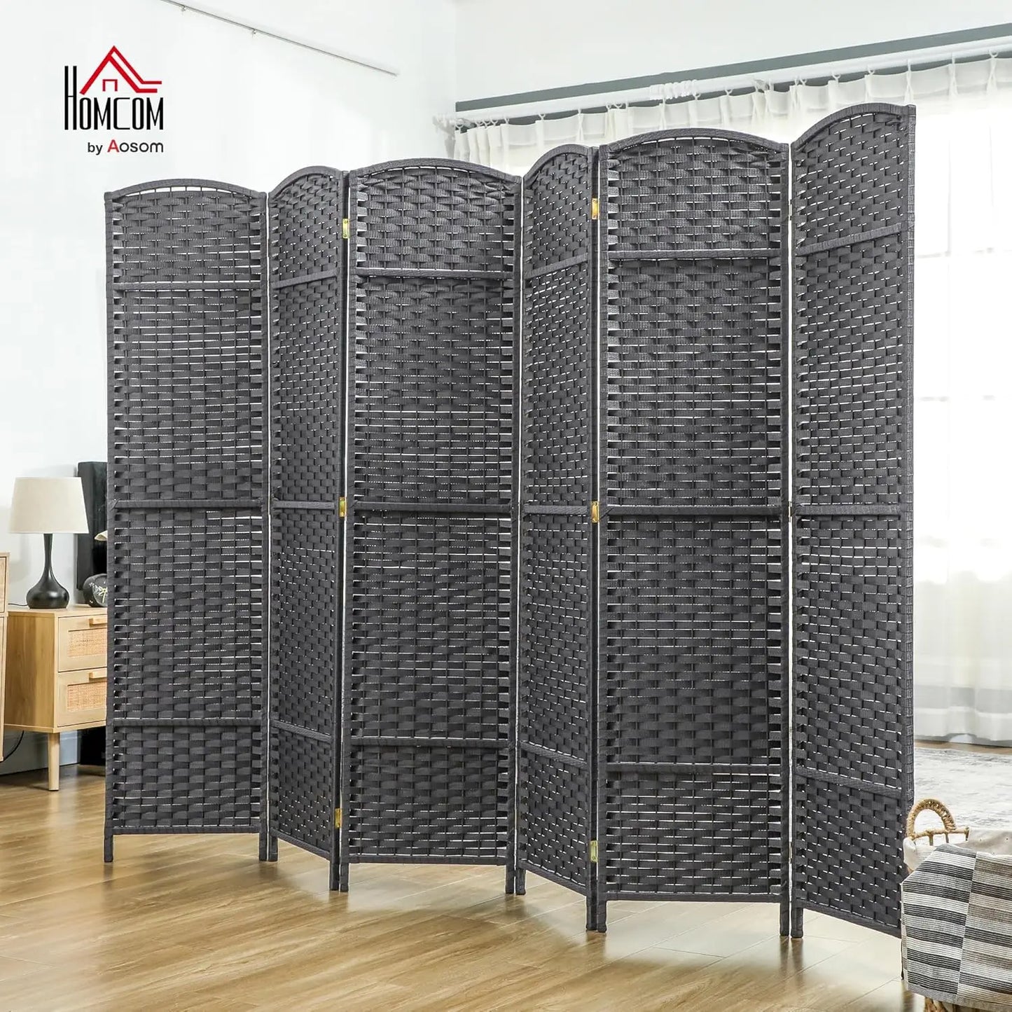 6 panel 5.6' Tall Freestanding Wall Partition