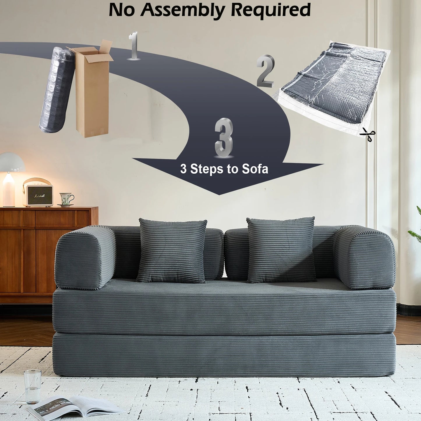 79" Folding Convertible Sofa Bed,