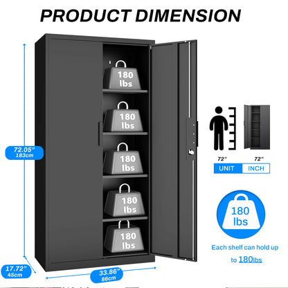 Metal File Cabinet for Garage 
Utility Cabinet with Adjustable Shelves