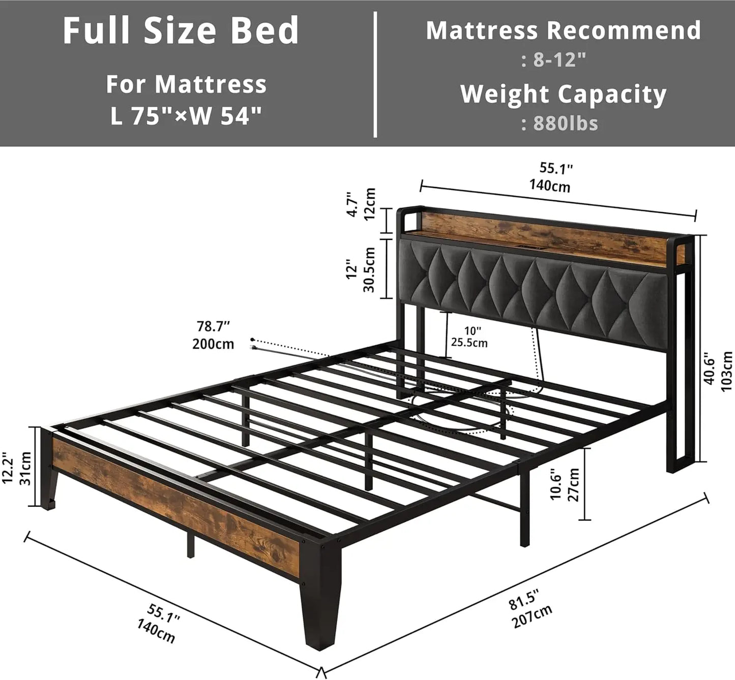 ANCTOR Twin/TwinXL/Full/Queen/King Bed Frames