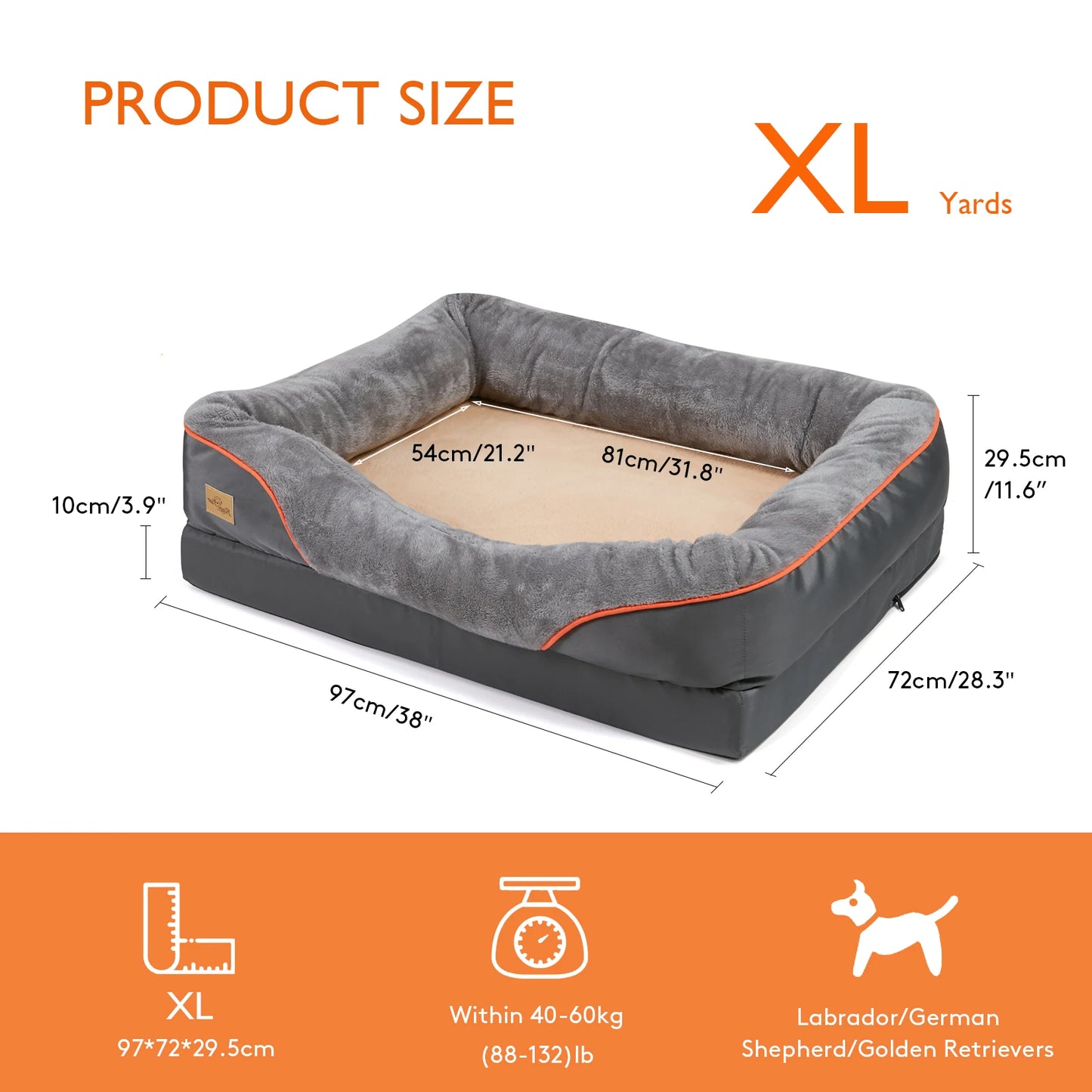 Large Dog Bed Removable Washable Waterproof Cover