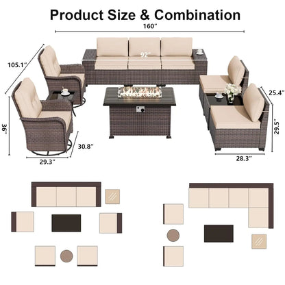 10 Pieces Patio Furniture Set