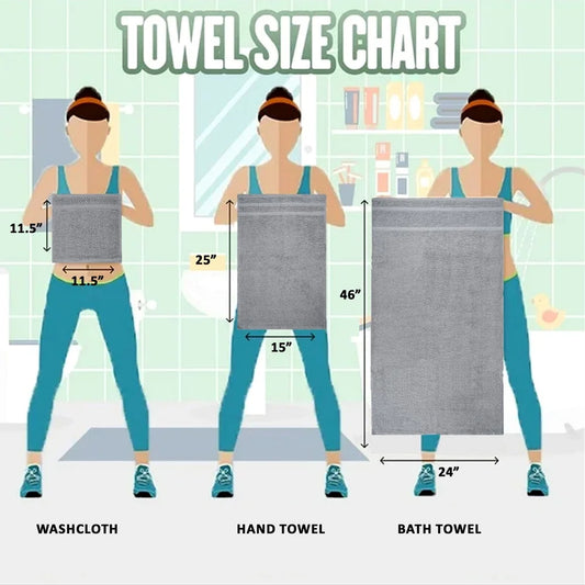 10 Piece Cotton Towel Set Soft Absorbent Bath Towels Quick Dry