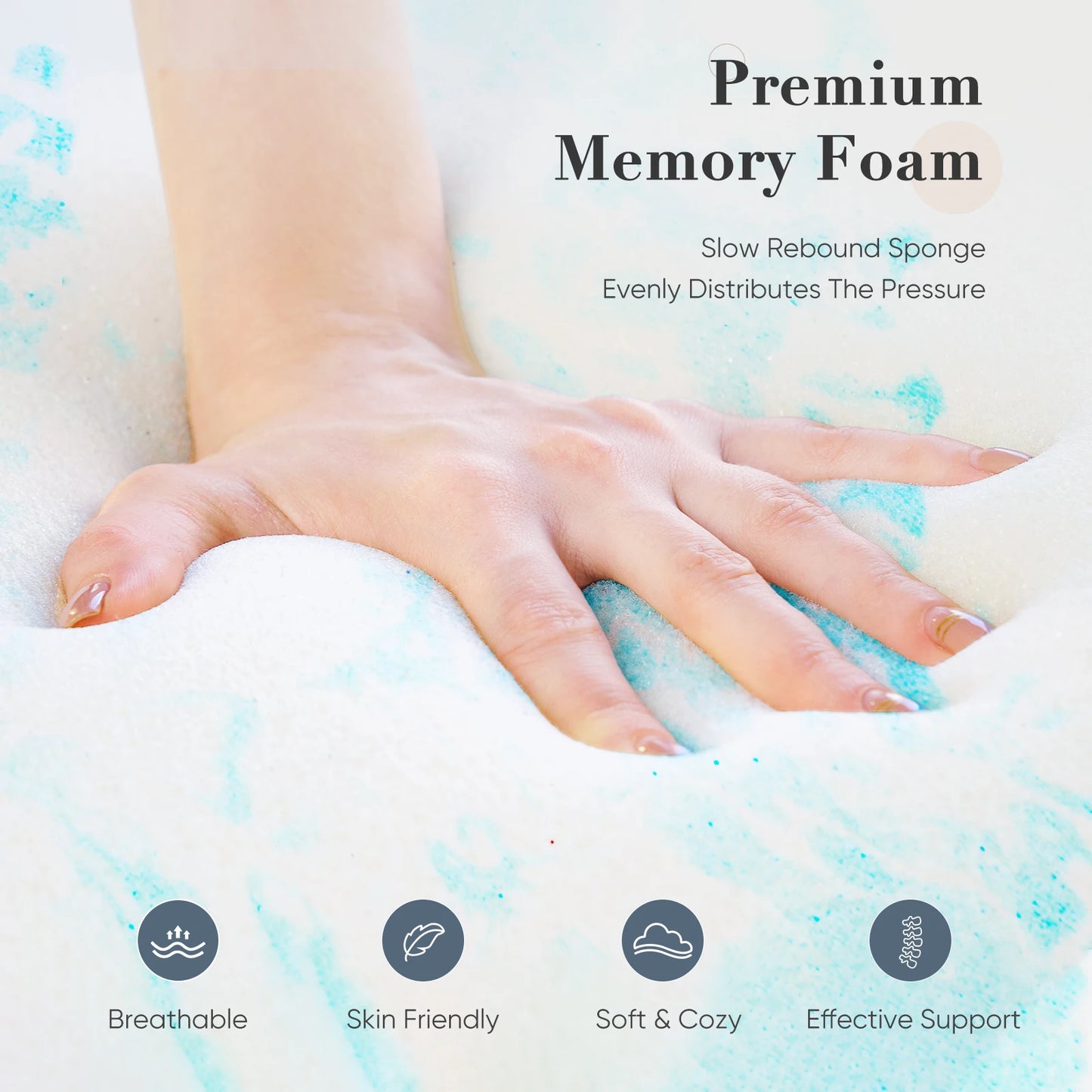 2-3 Inch Thick Gel Cooling Memory Foam Mattress Topper