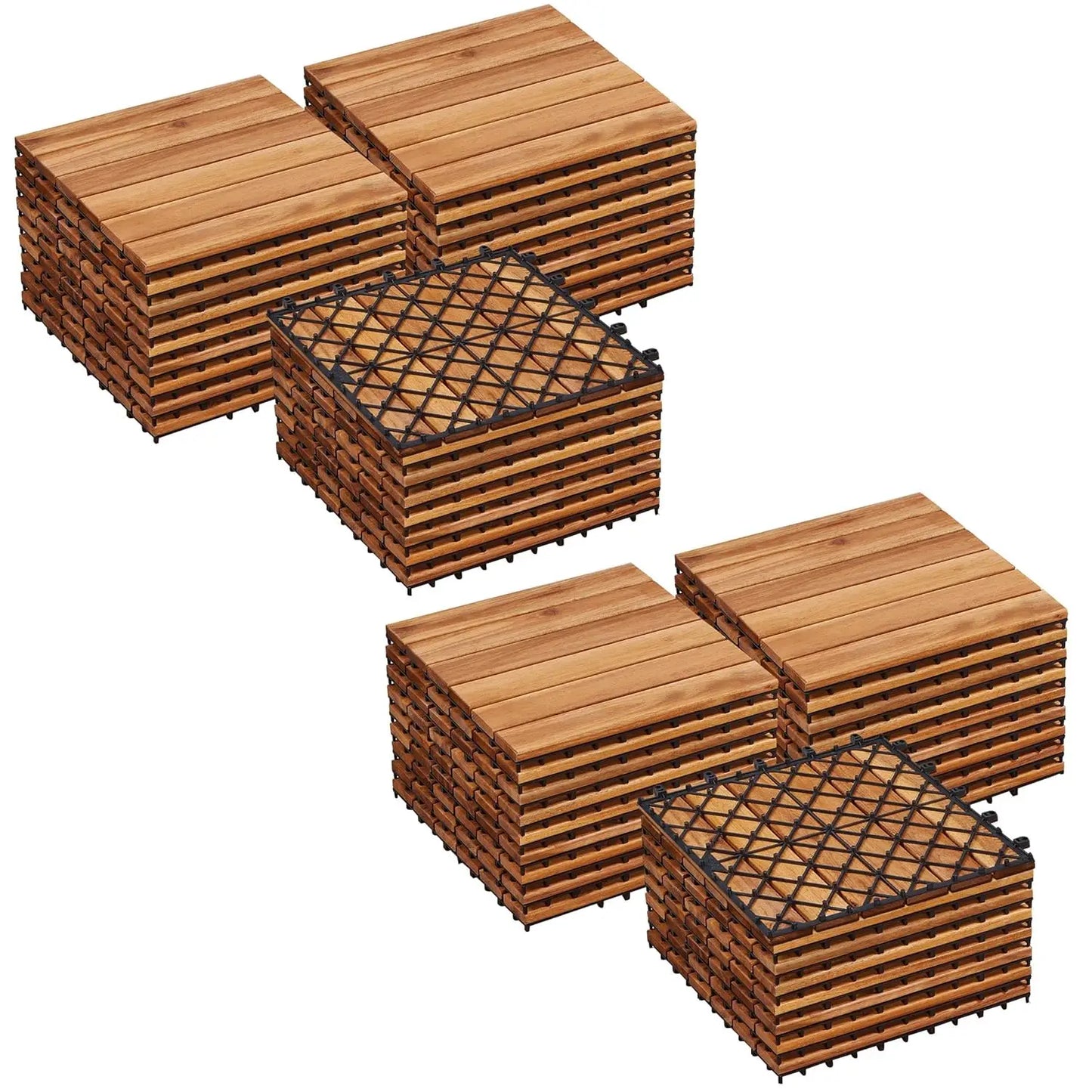 54PCS Acacia Wood Interlocking Flooring Tiles