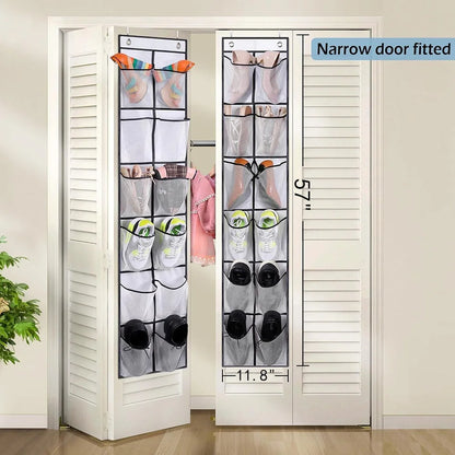 12 Pockets Over the Door Shoe Organizer