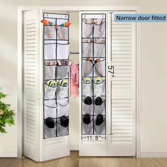 12 Pockets Over the Door Shoe Organizer