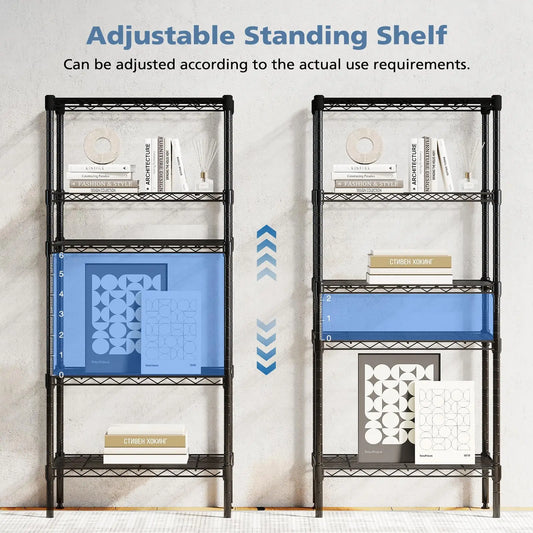 3-5 Tier Metal Wire Storage Shelves Adjustable Heavy Duty for Living Room and Kitchen