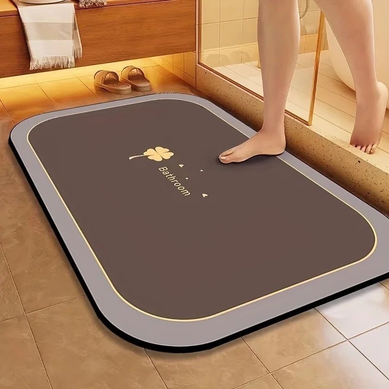 1pc Diatomite Bath Mat Quick Dry Super Absorbent Non-slip