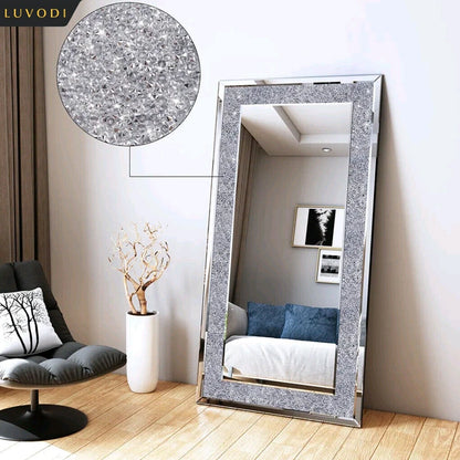 Large Silver Sparkly Crystal Rhinestone Mirrors