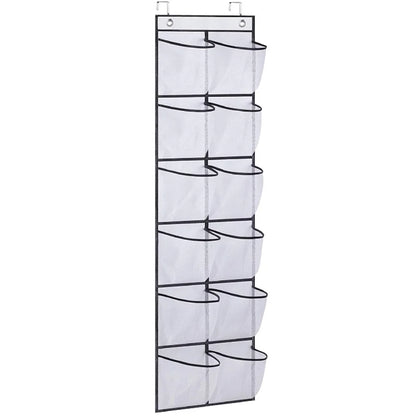 12 Pockets Over the Door Shoe Organizer