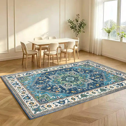 Blue Persian Medallion Area Rug