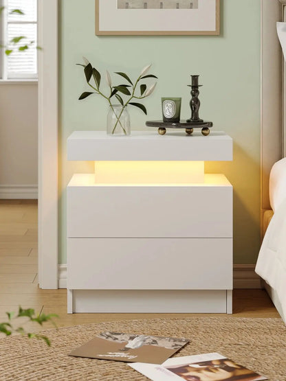 LED Nightstand End Table with RGB LED Lights
