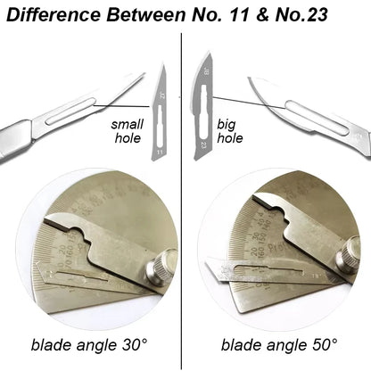 Scalpel Blade Set Metal Handle Stationery Steel Precision Craft Knife Cutter Wood Carve Stencil Box Open DIY Surgical Tool