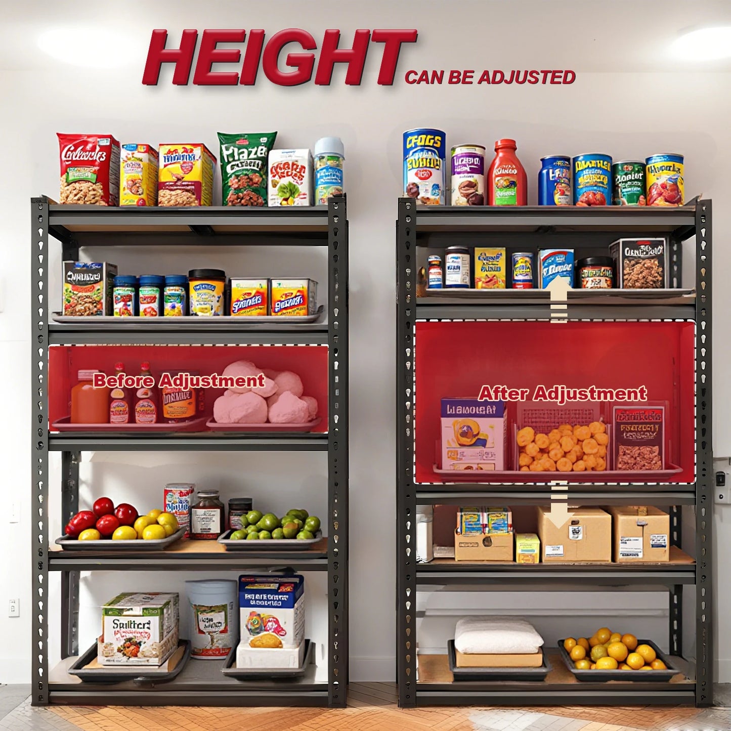 72"/60"H Garage Shelving 2000LBS Capacity