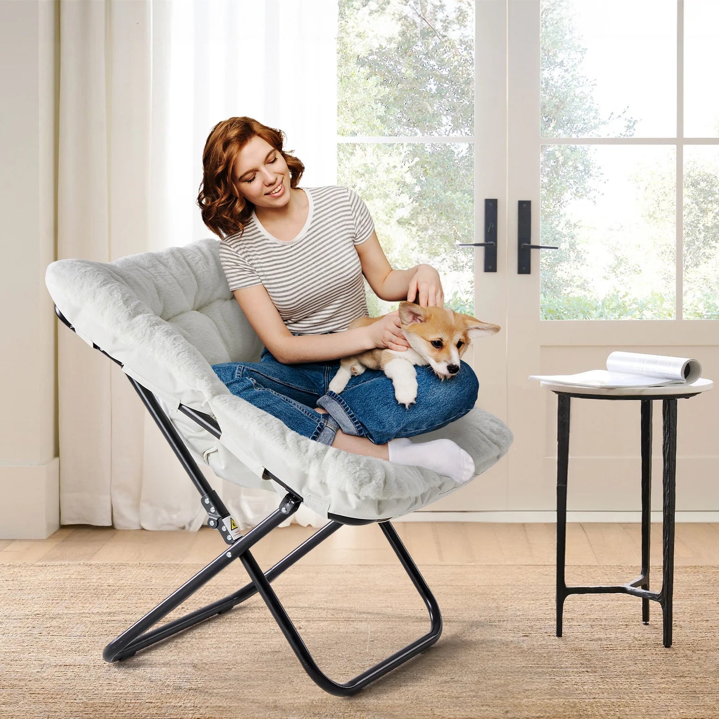 28IN Cozy Saucer Chairs Large Size Folding
