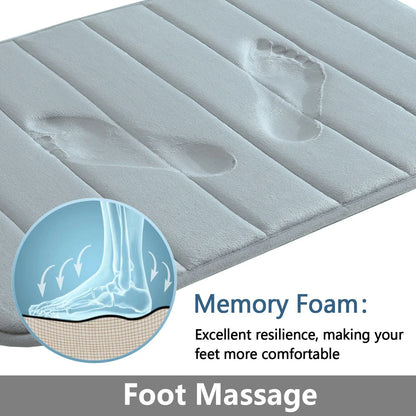 Super Absorbent Bath Mat Memory Foam Carpet Non-slip