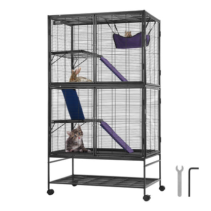 64.6" Rolling Metal Ferret Cage 4-Tier