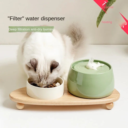 Ceramic Automatic Circulating Filtered Water Dispenser for Cats