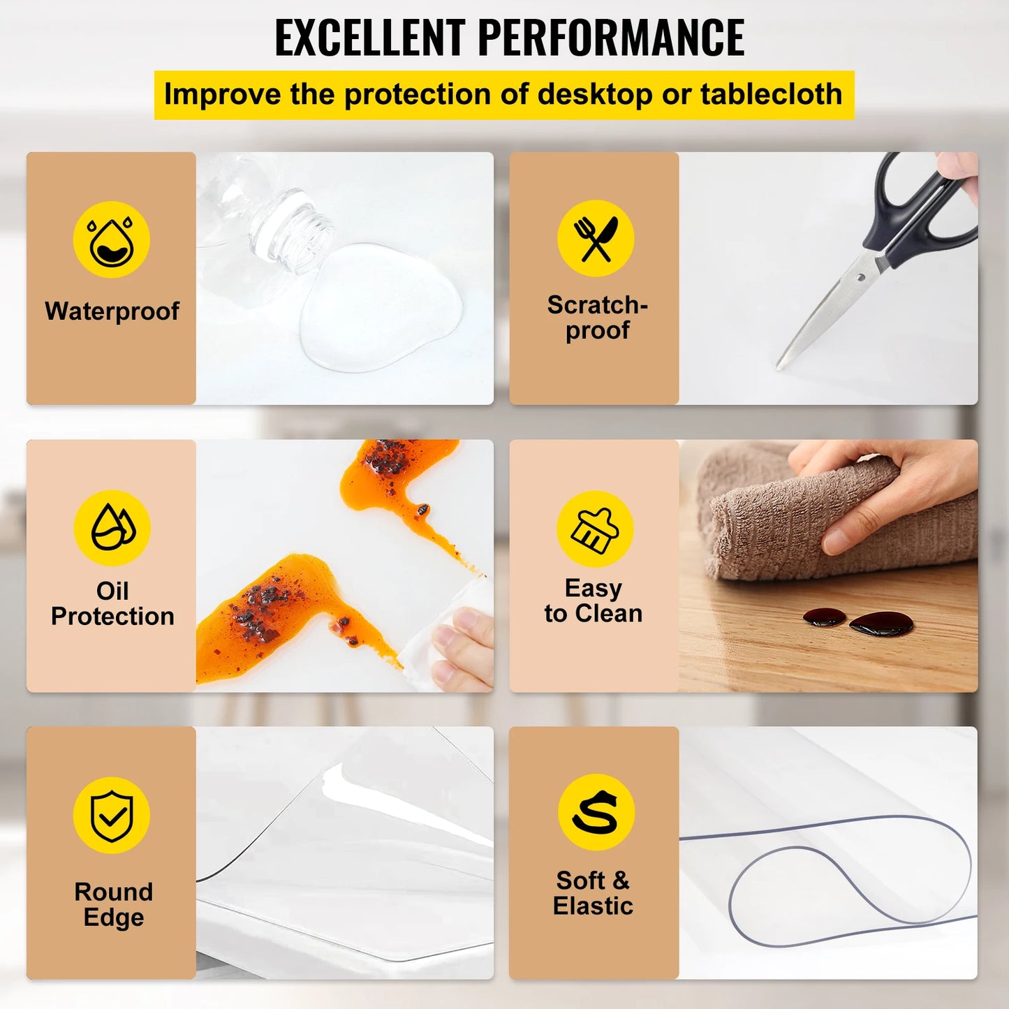 1.5mm2mm PVC Table Cloth Clear Protector