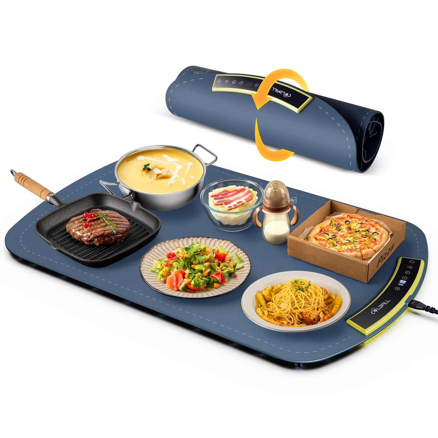 Electric Warming Tray with 8 Temp Setting Food Warmer Plate