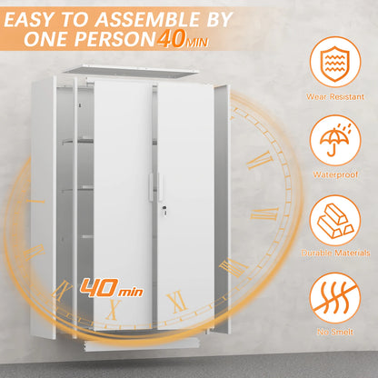 Metal File Cabinet for Garage 
Utility Cabinet with Adjustable Shelves