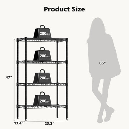 3-5 Tier Metal Wire Storage Shelves Adjustable Heavy Duty for Living Room and Kitchen