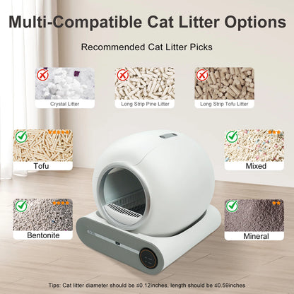 Self Cleaning Cat Litter Box w/ Trash Bag & Litter Mat
