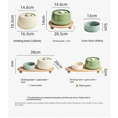 Ceramic Automatic Circulating Filtered Water Dispenser for Cats