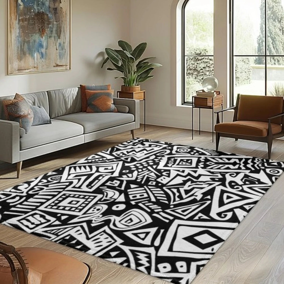Green Plant Pattern Persian Rug